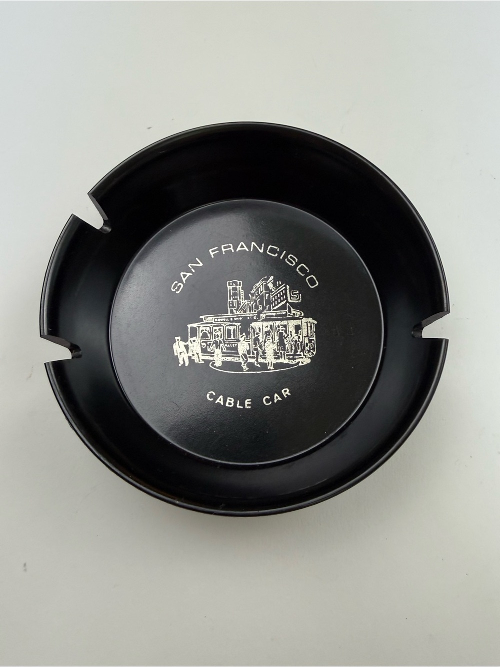 VINTAGE San Francisco Cable Car Black Ashtray
